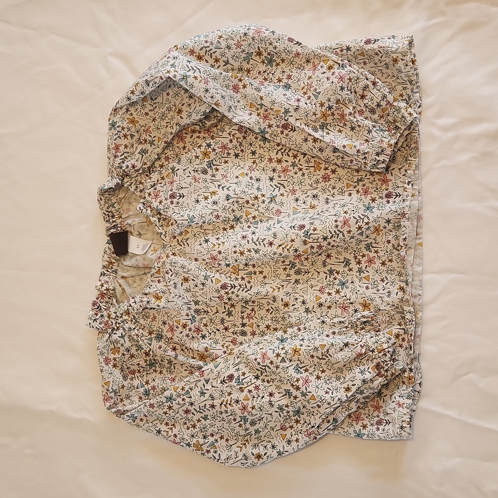 Tea floral peasant top